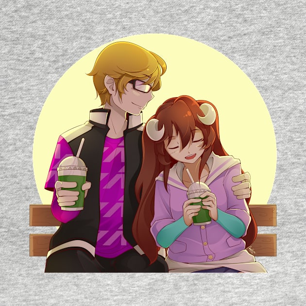 Couple Anime Bench Sweet Cute by hitoridraws